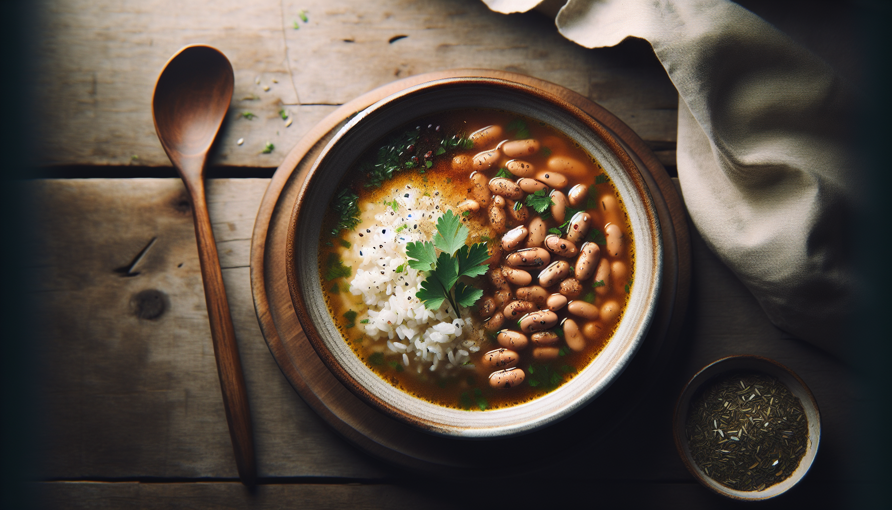Brothy Beans and Rice Bowl